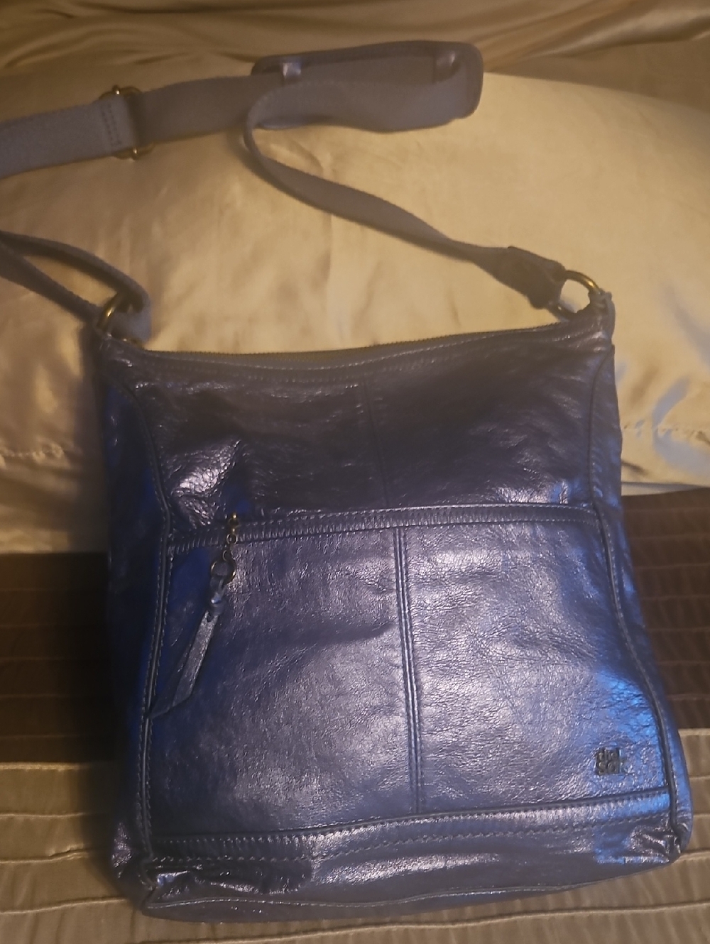 The Sak Navy Blue Leather Crossbody Bag